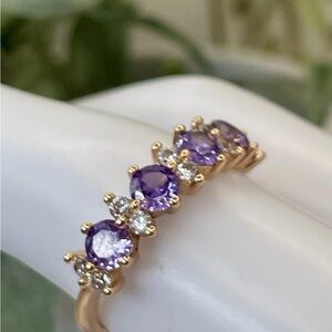 Zales Gold Ring with Purple Accents